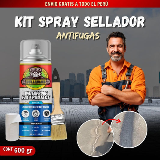 KIT SPRAY SELLADOR ANTIFUGAS + BROCHA + MALLA F1